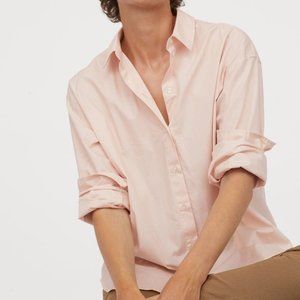 H&M Powder Pink Cotton Button Down Shirt